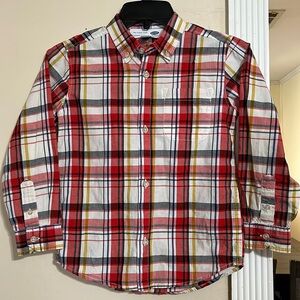 Old Navy Boys Small (6/7) Plaid Button Down Shirt
